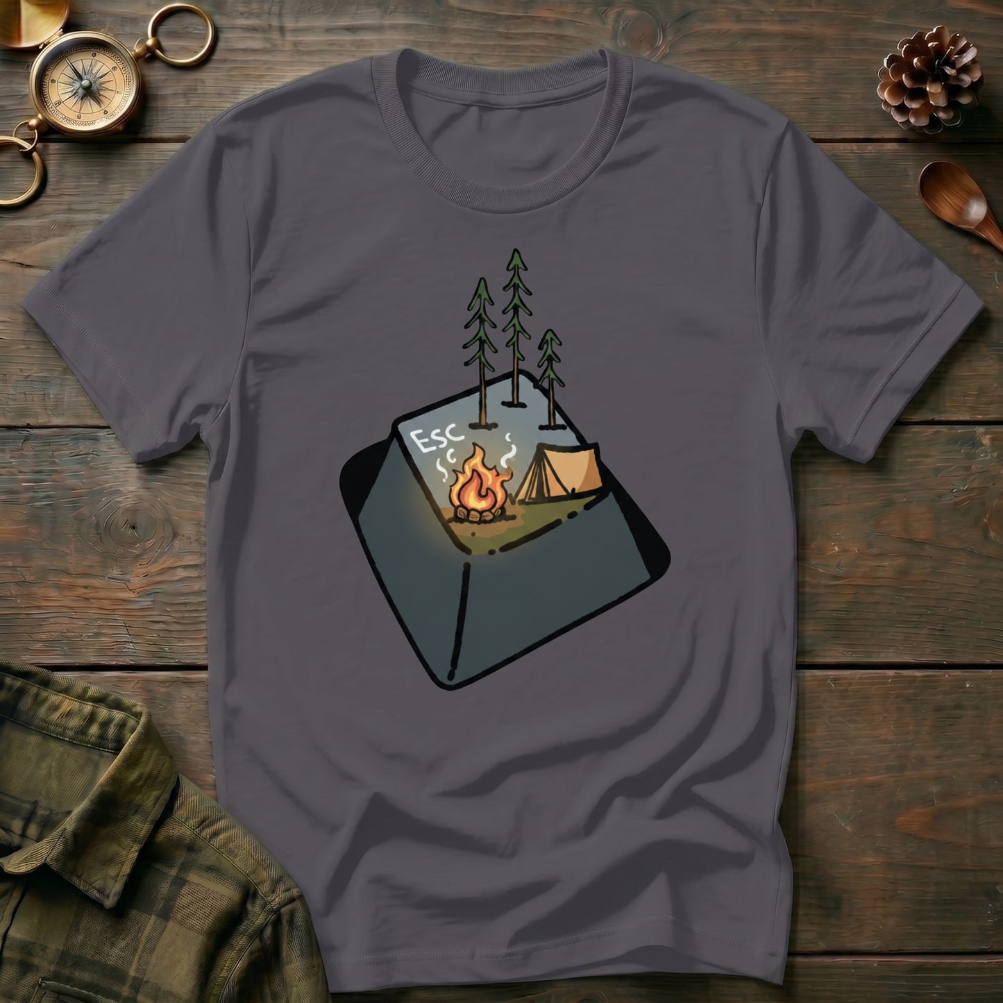 Camping Keyboard Key T-Shirt