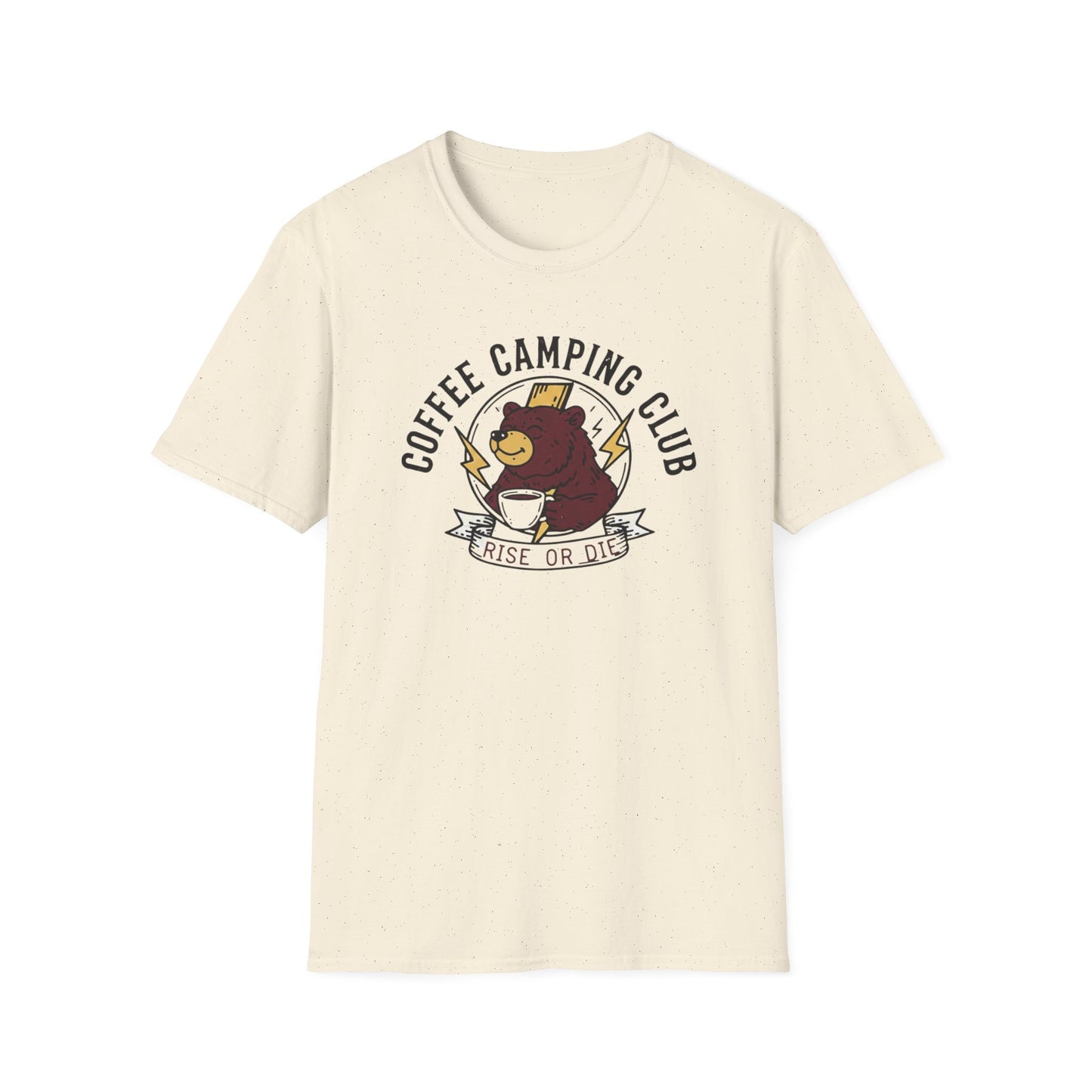 'Rise or Die' Bear Coffee Camping T-Shirt