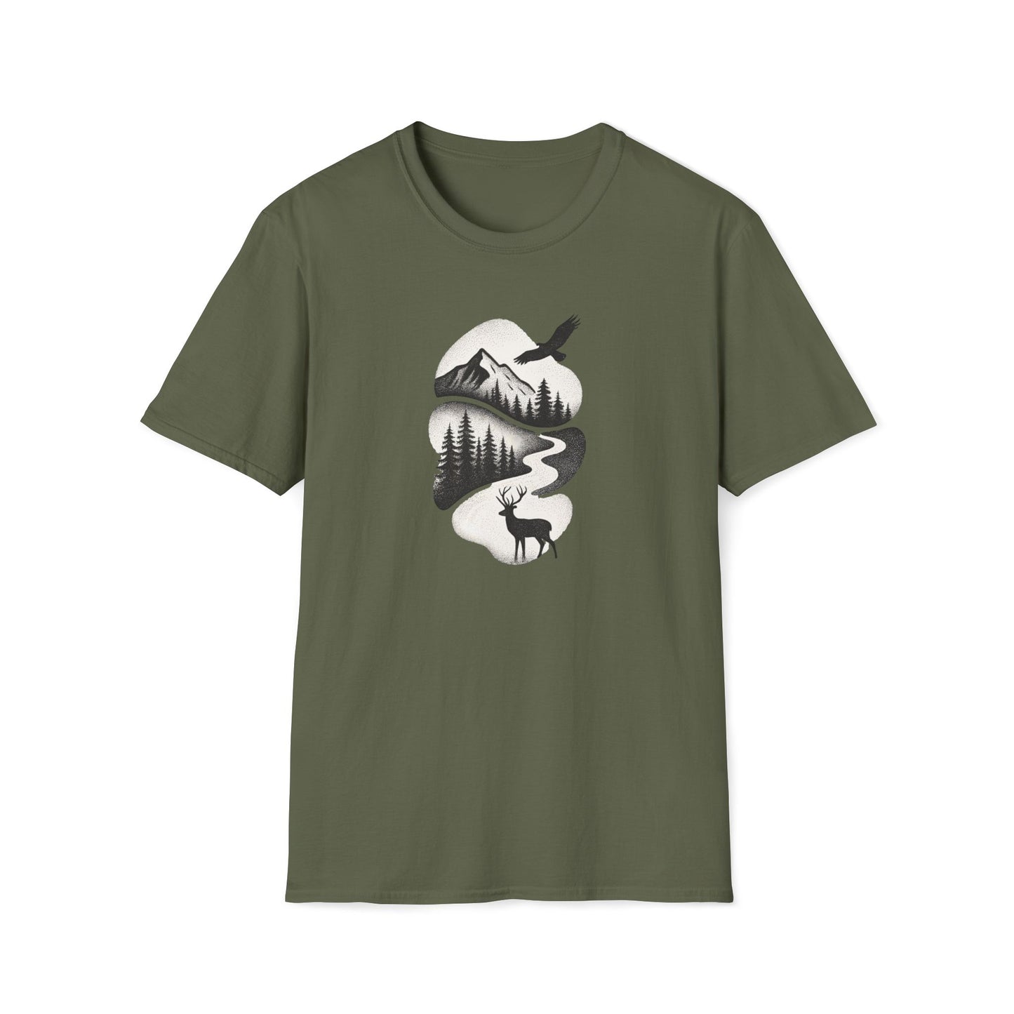 Deer in Mountain Landscape T-Shirt