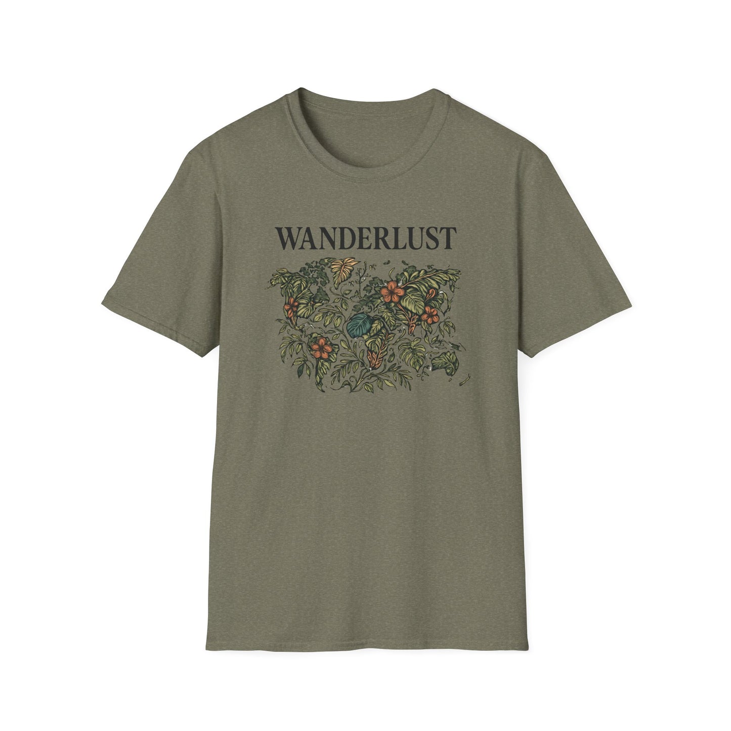 Lush Tropical Floral Scene T-Shirt
