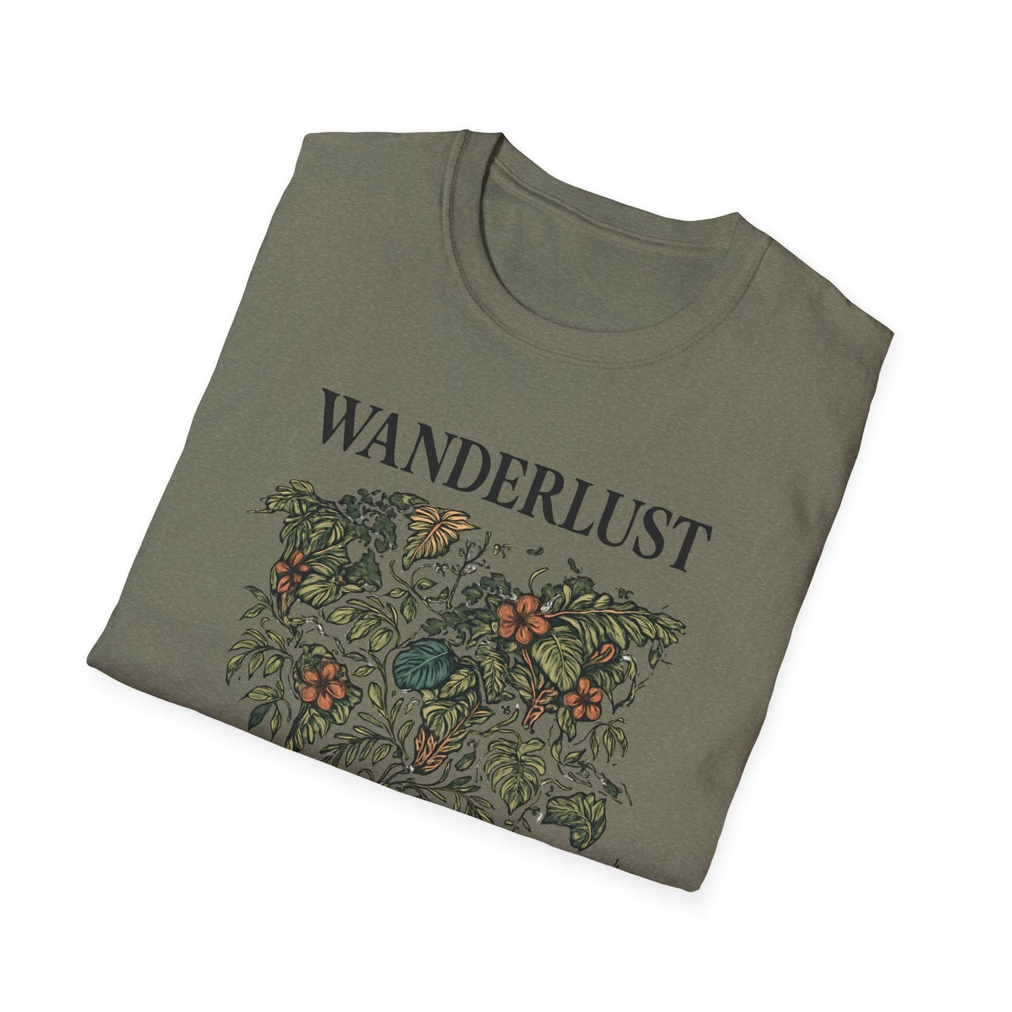 Lush Tropical Floral Scene T-Shirt
