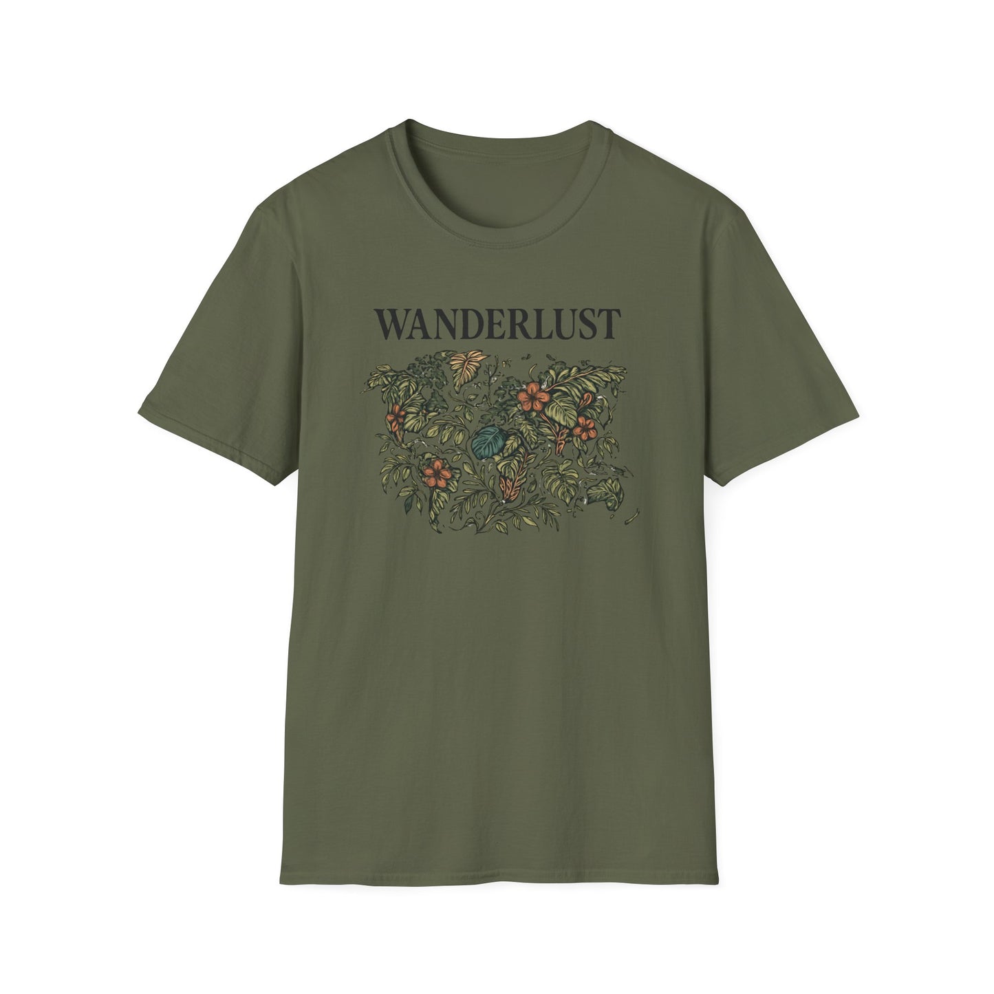 Lush Tropical Floral Scene T-Shirt
