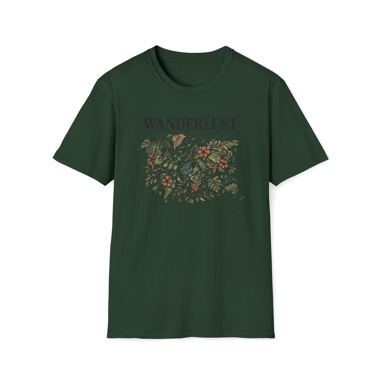 Lush Tropical Floral Scene T-Shirt