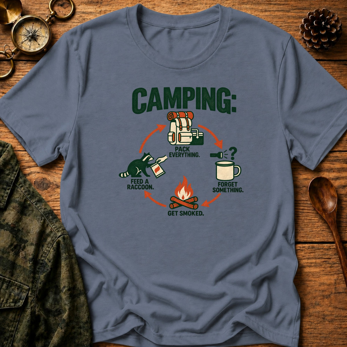 8 T-Shirt - Heather Indigo