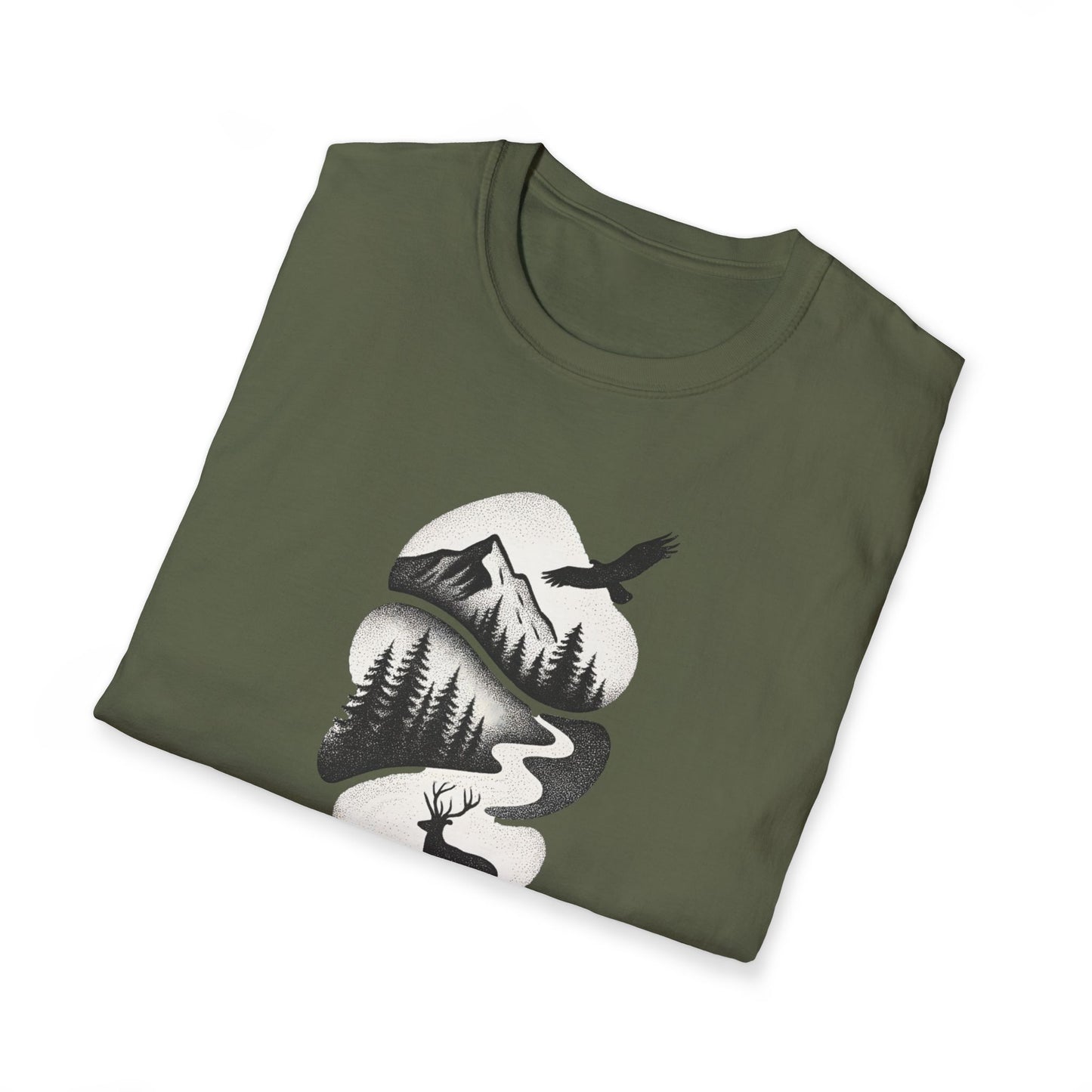 Deer in Mountain Landscape T-Shirt