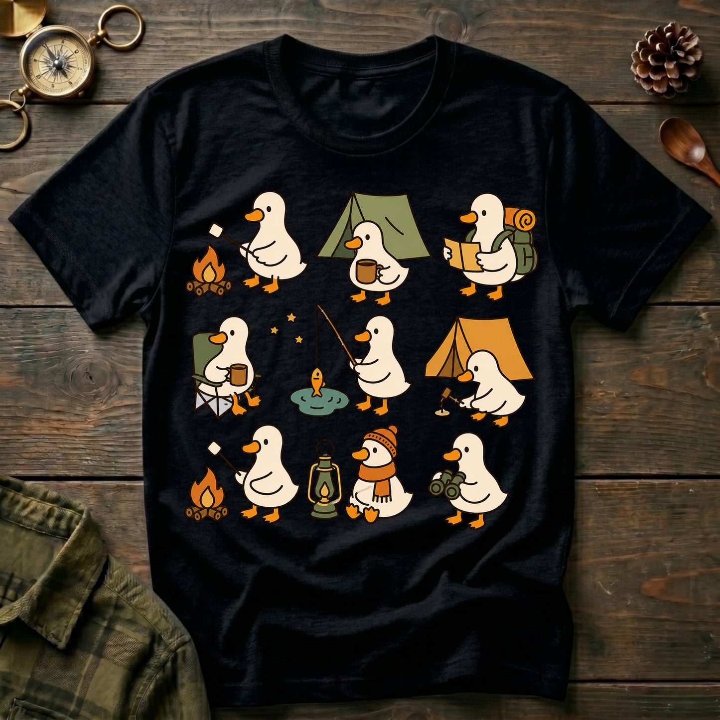 Cute Goose Camping T-Shirt