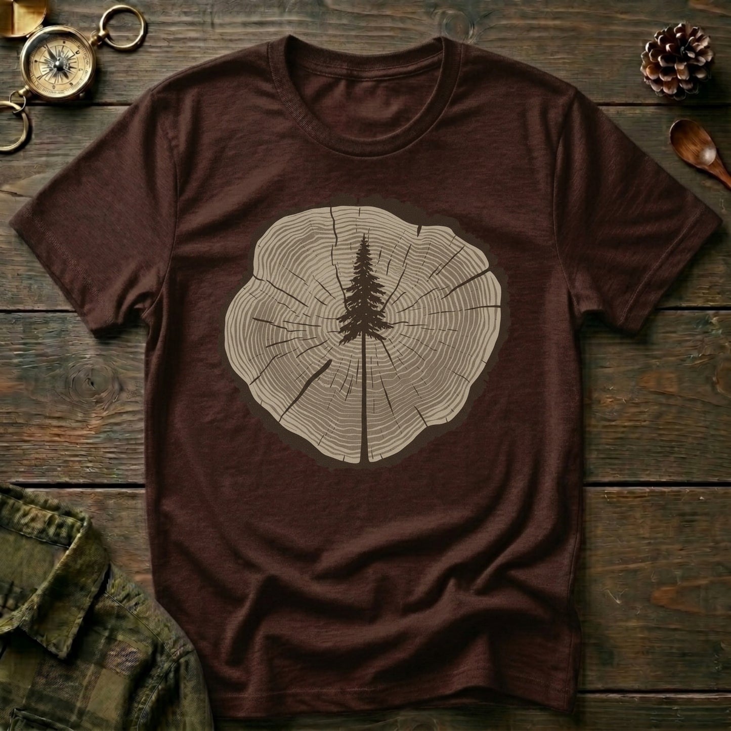 Tree Rings Woodcut T-Shirt