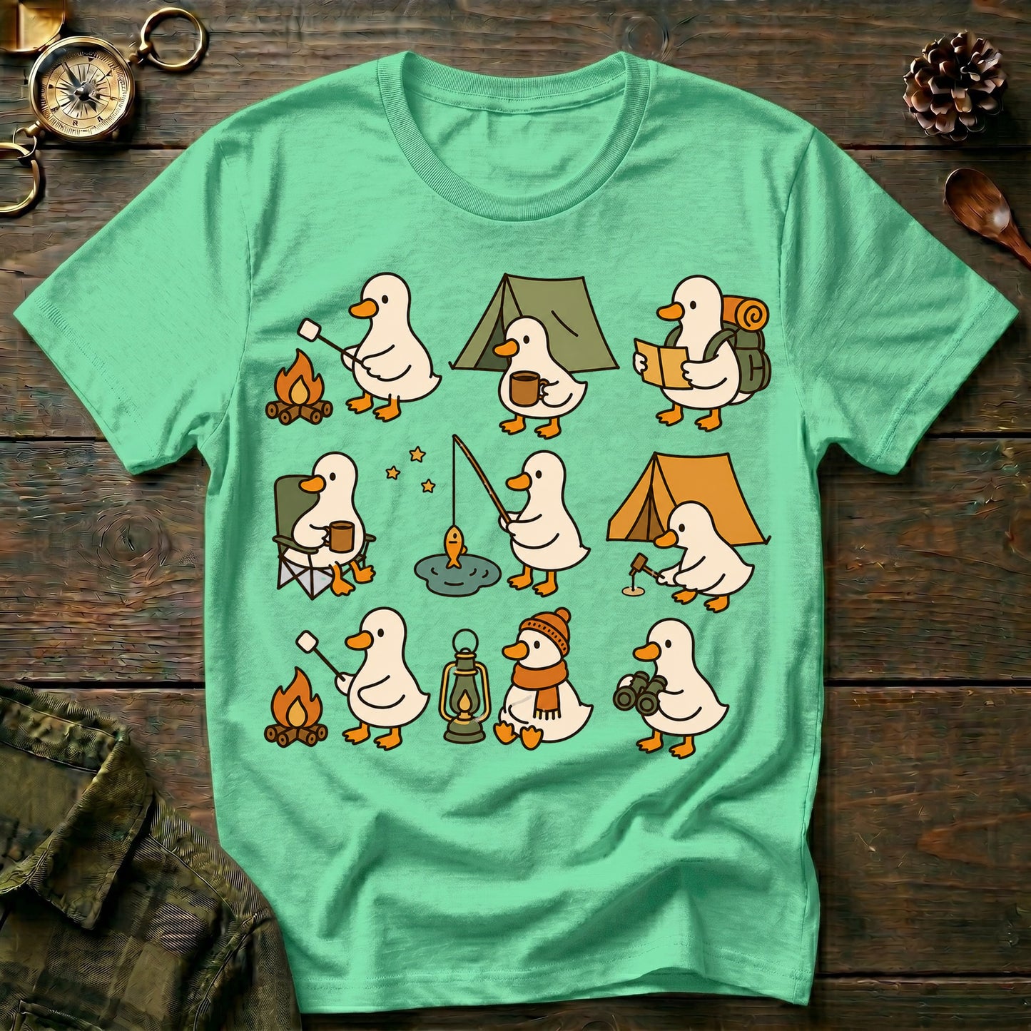 Cute Goose Camping T-Shirt