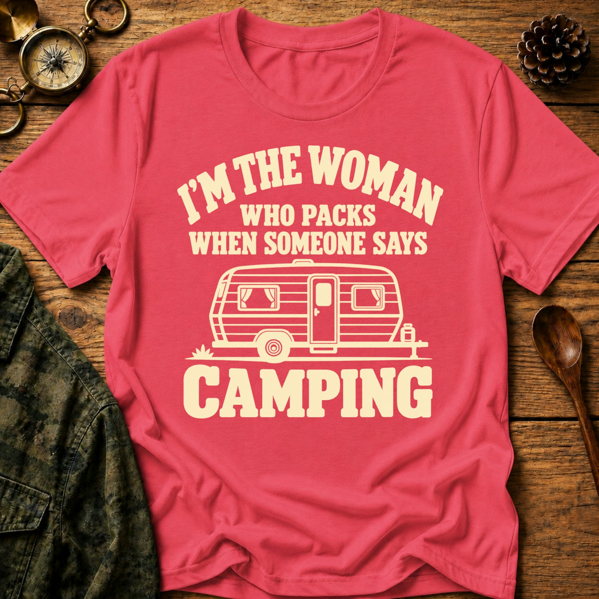 Camping Woman T-Shirt