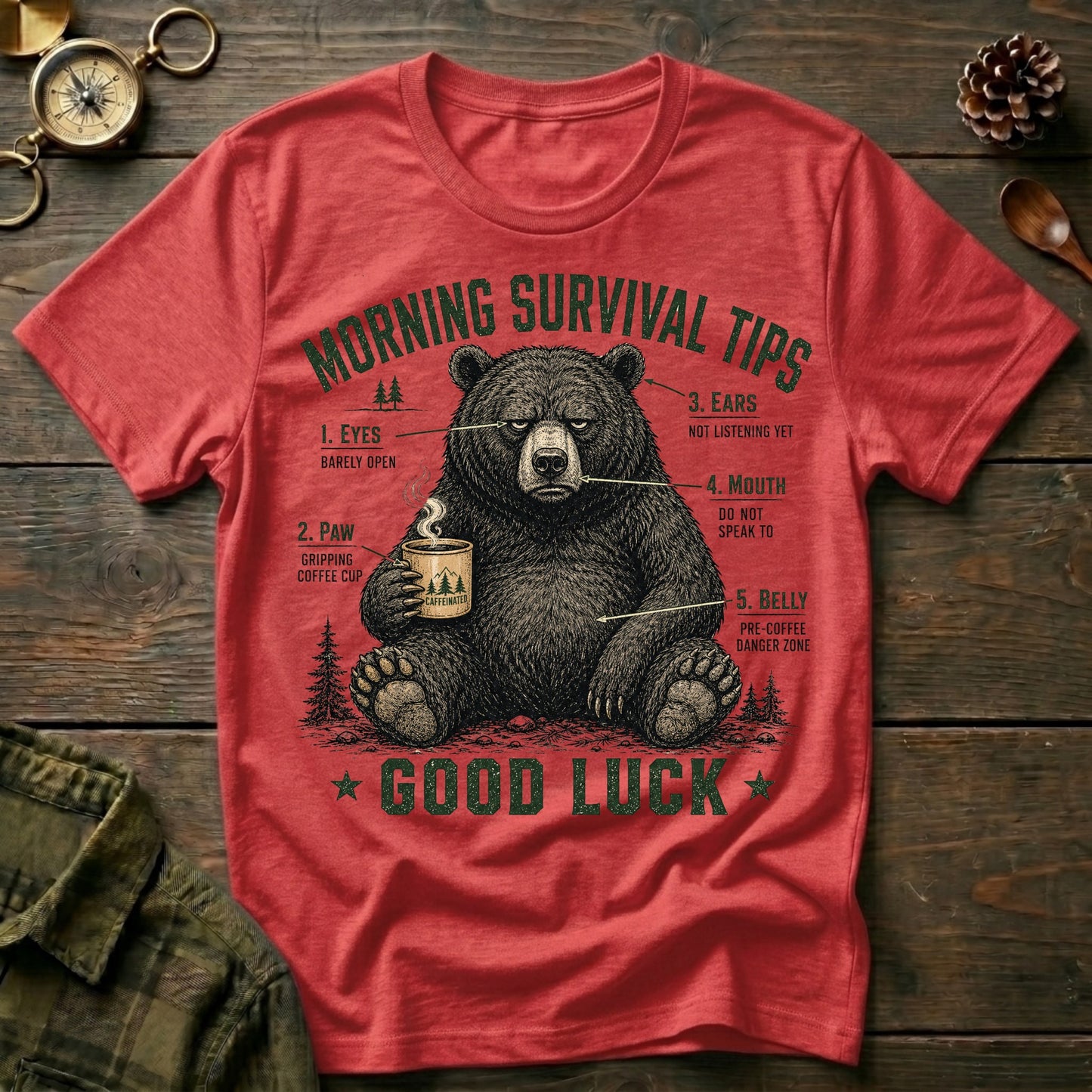 Morning Survival Tips T-Shirt