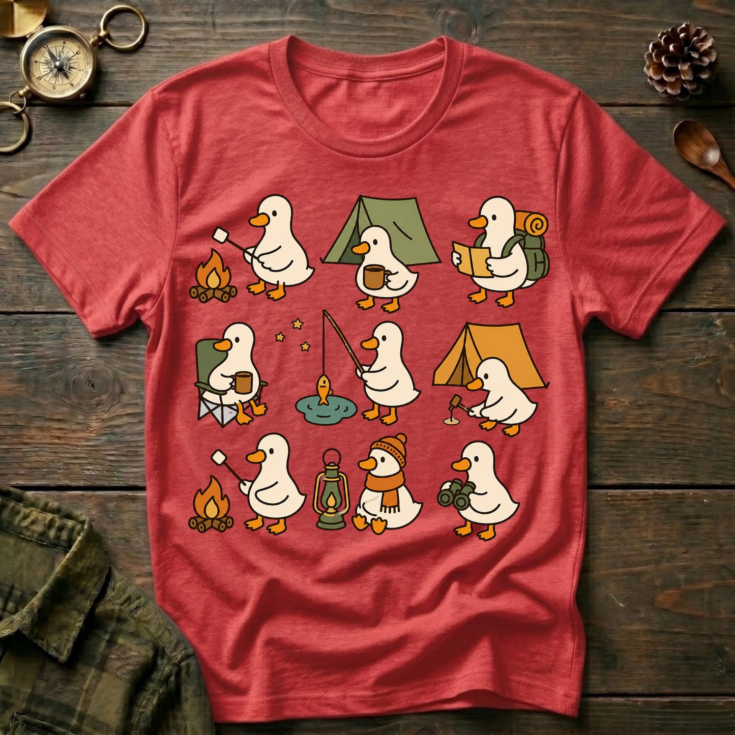 Cute Goose Camping T-Shirt