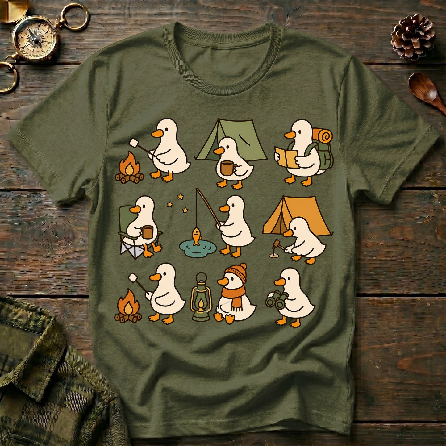 Cute Goose Camping T-Shirt