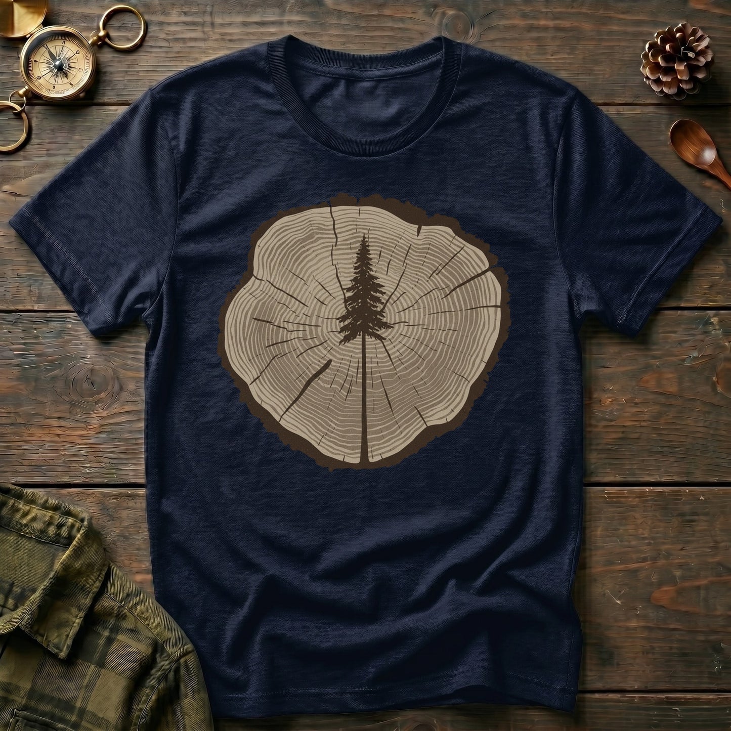 Tree Rings Woodcut T-Shirt