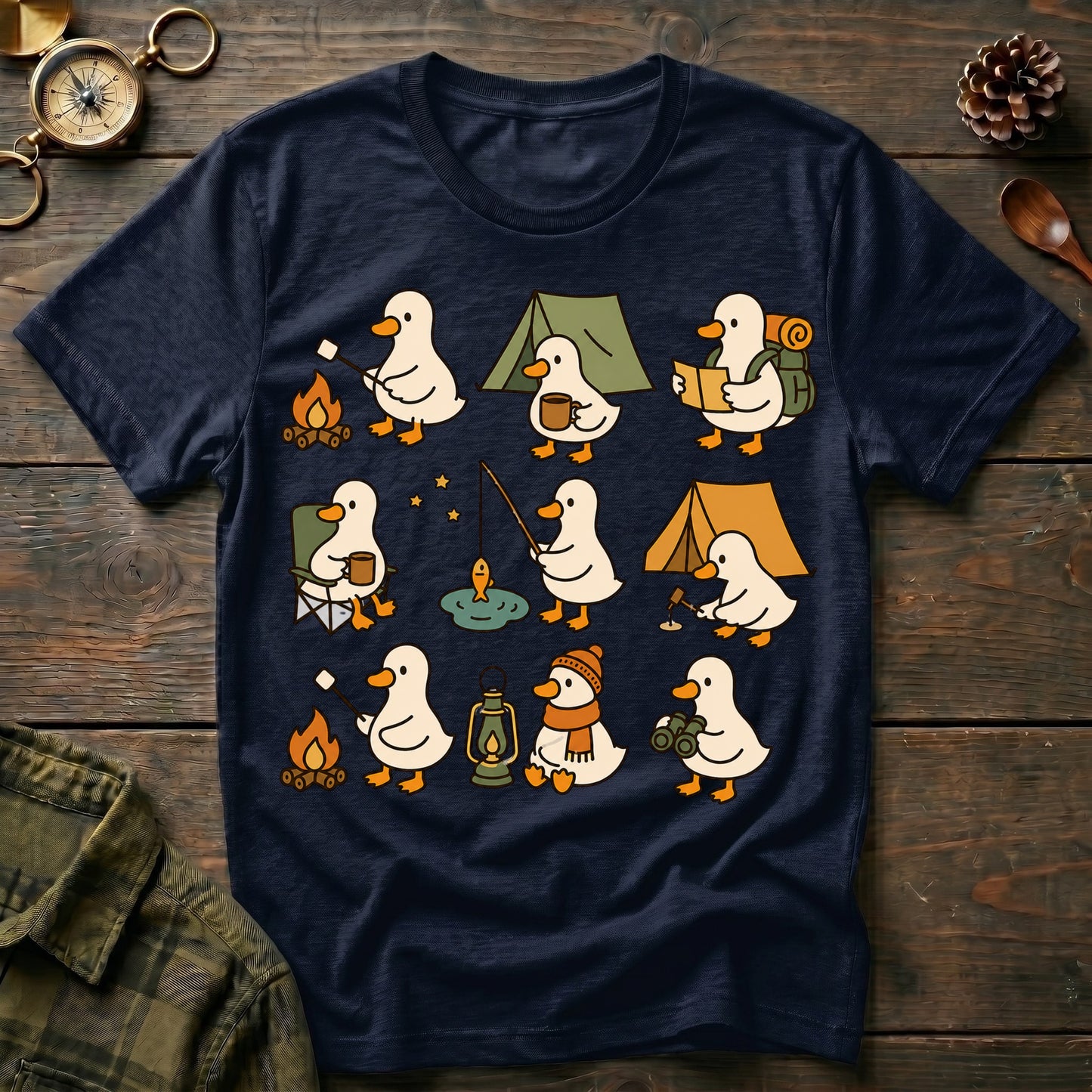 Cute Goose Camping T-Shirt