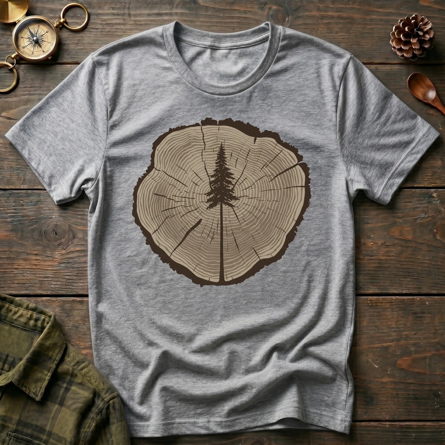 Tree Rings Woodcut T-Shirt