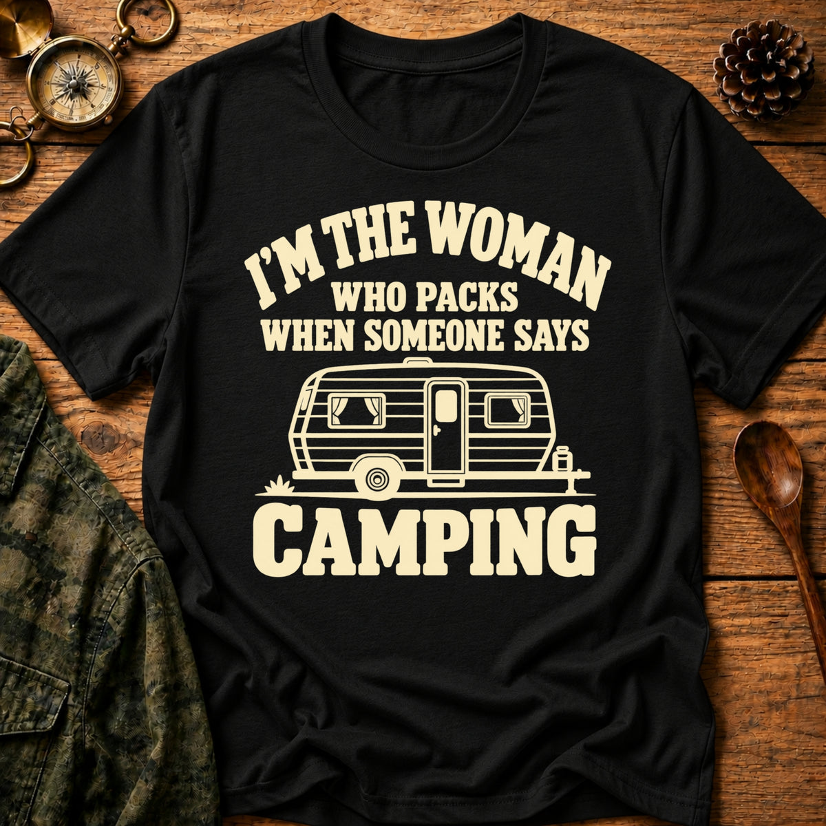 Camping Woman T-Shirt
