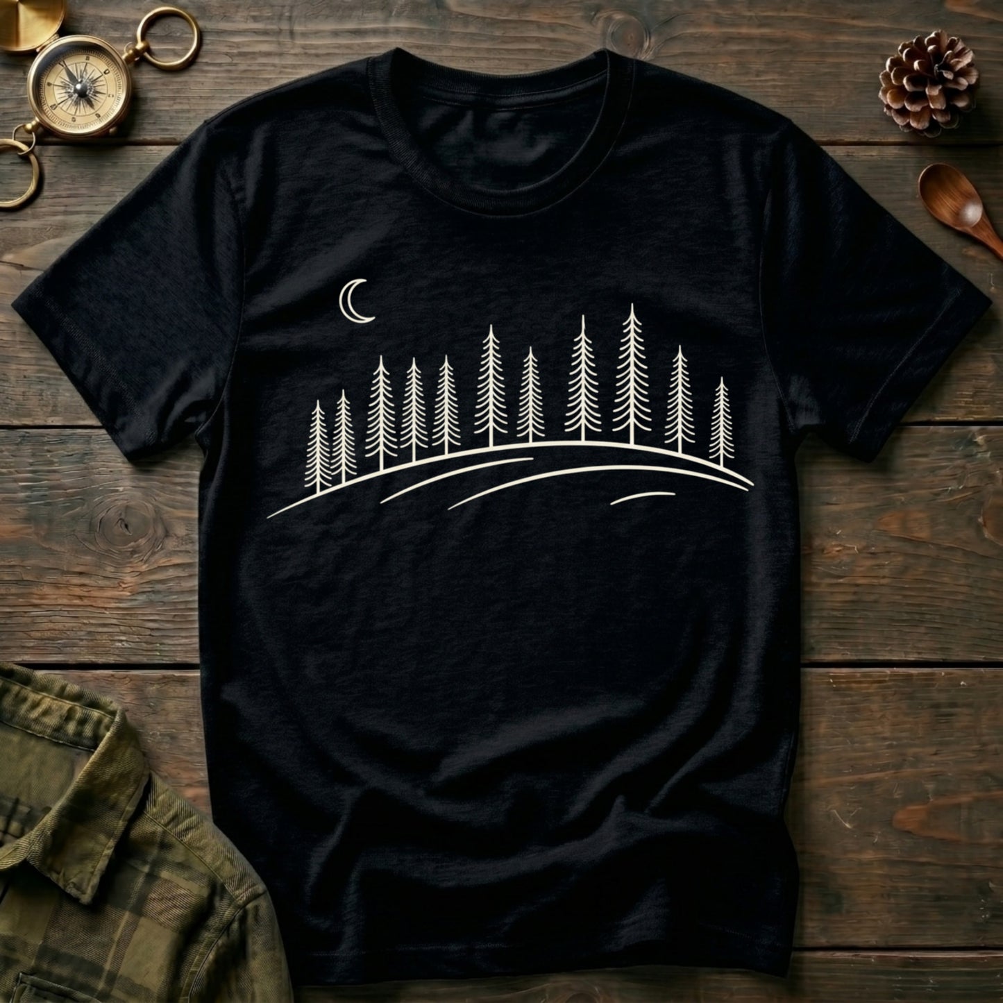 Moonrise Pine Forest T-Shirt
