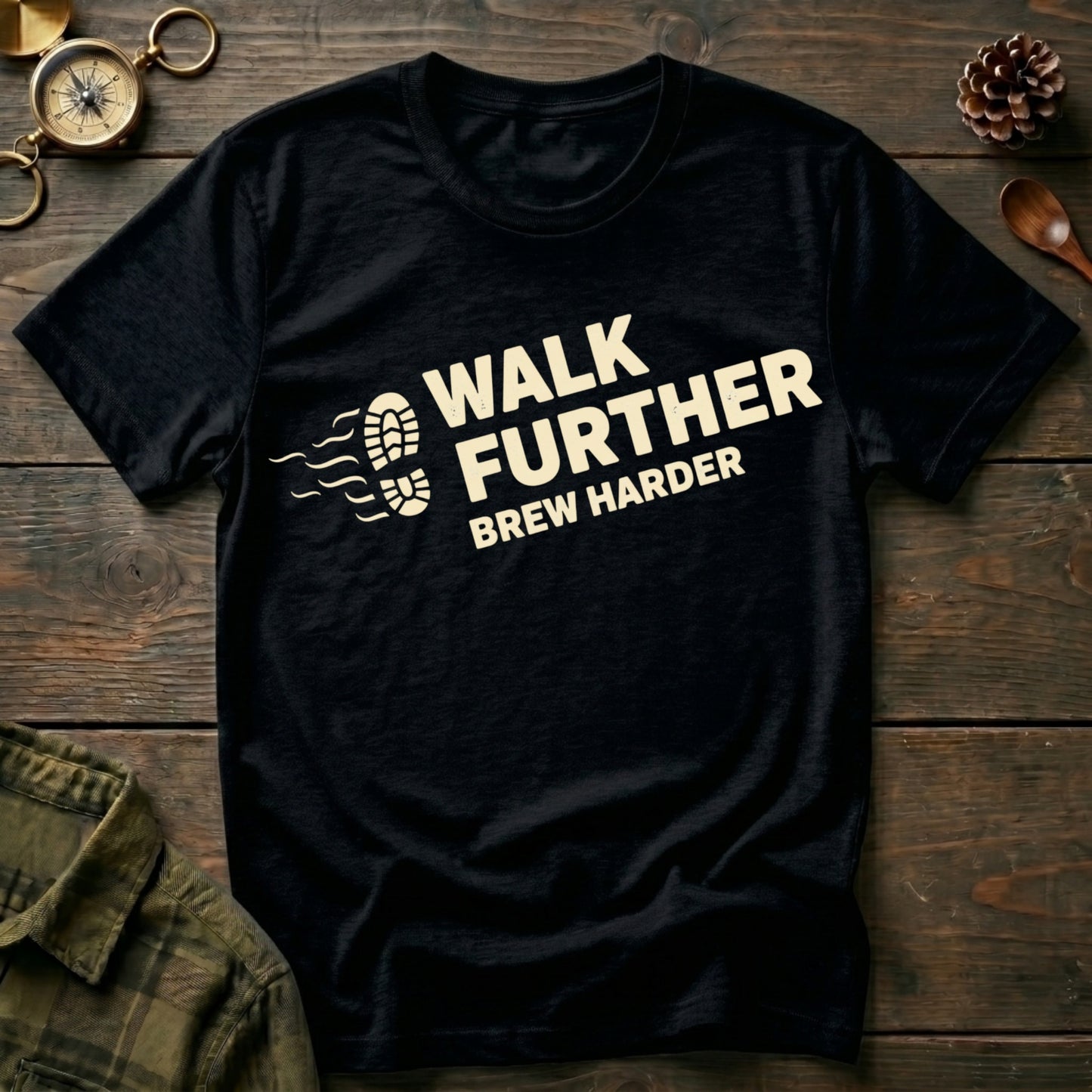 Walk Further Brew Harder T-Shirt