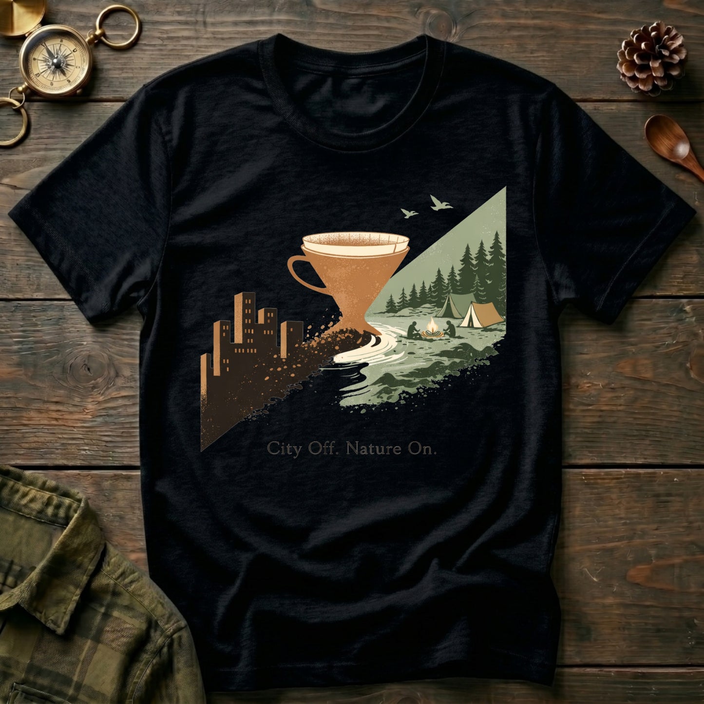 City Off , Nature On  T-Shirt