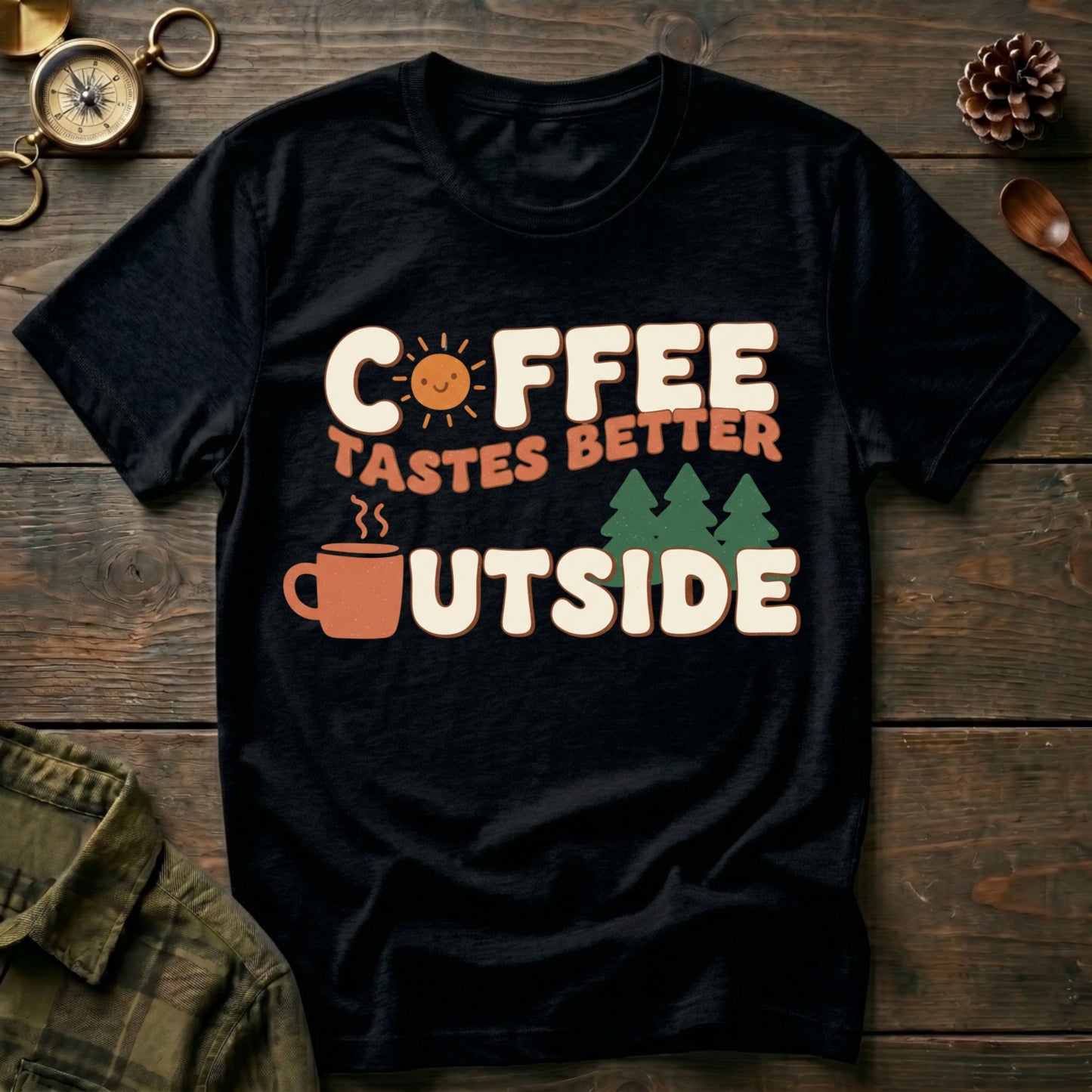 Coffee Tastes Better Outside T-Shirt