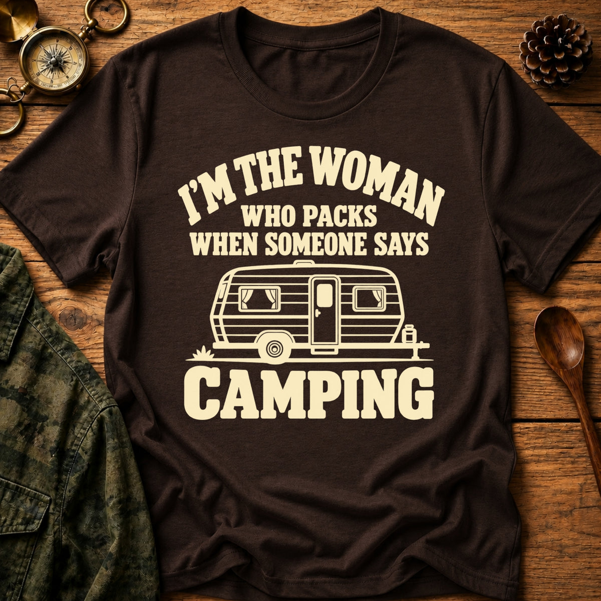 Camping Woman T-Shirt