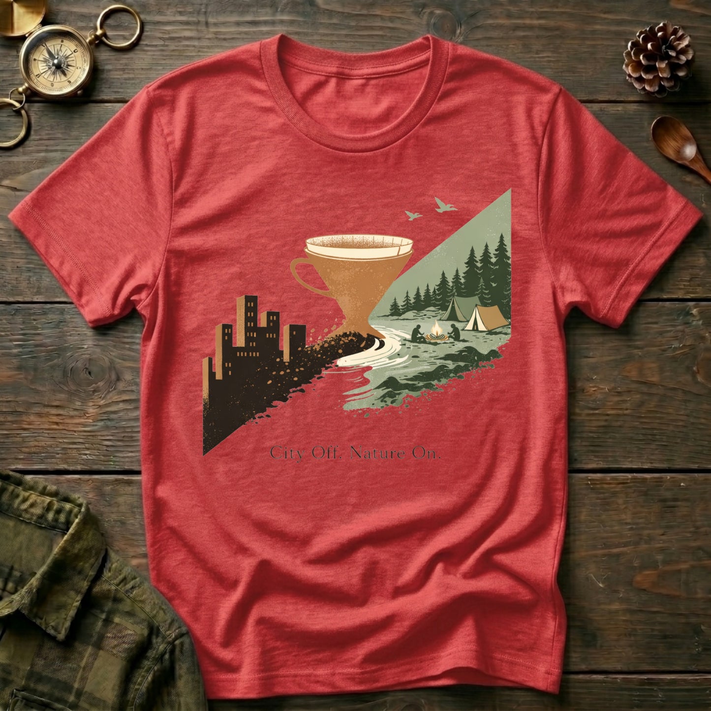 City Off , Nature On  T-Shirt