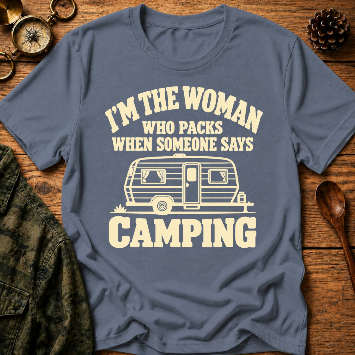 Camping Woman T-Shirt