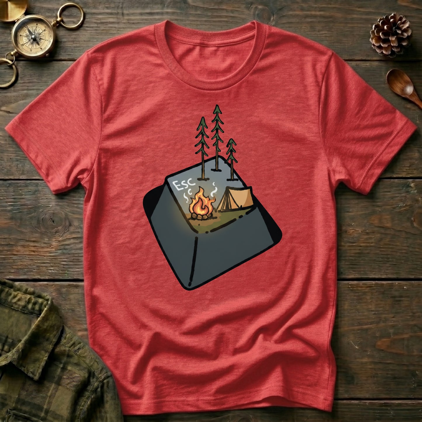 Camping Keyboard Key T-Shirt