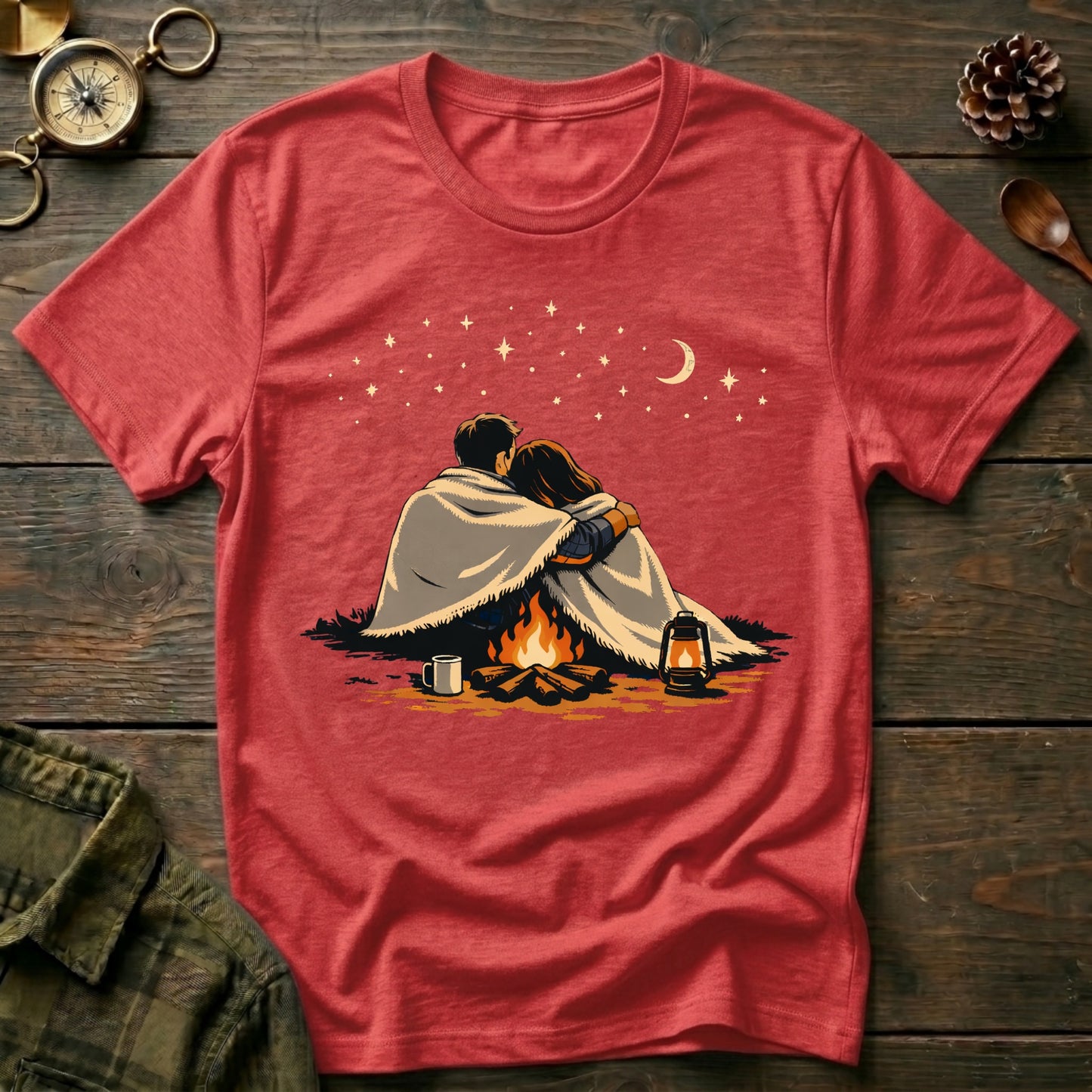 Campfire Couple T‑Shirt