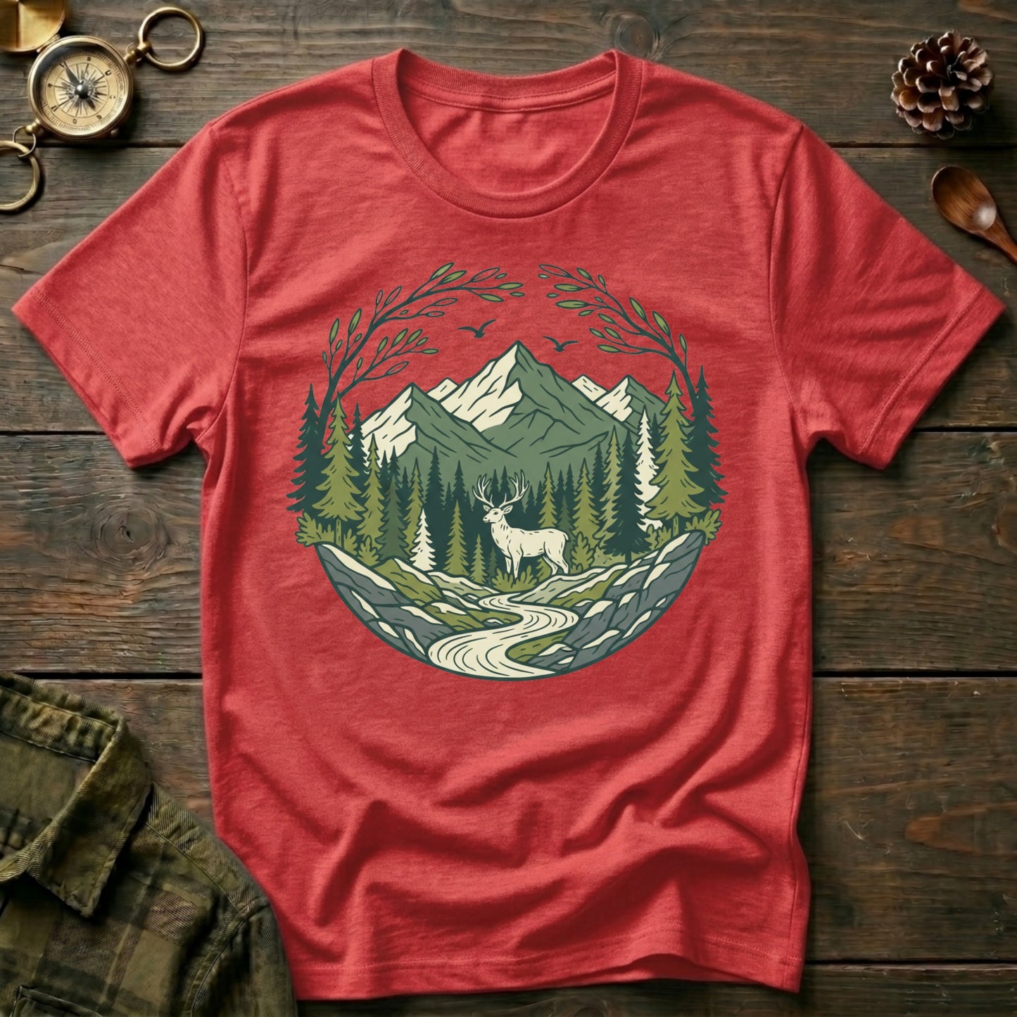Scenic Forest River Graphic T-Shirt