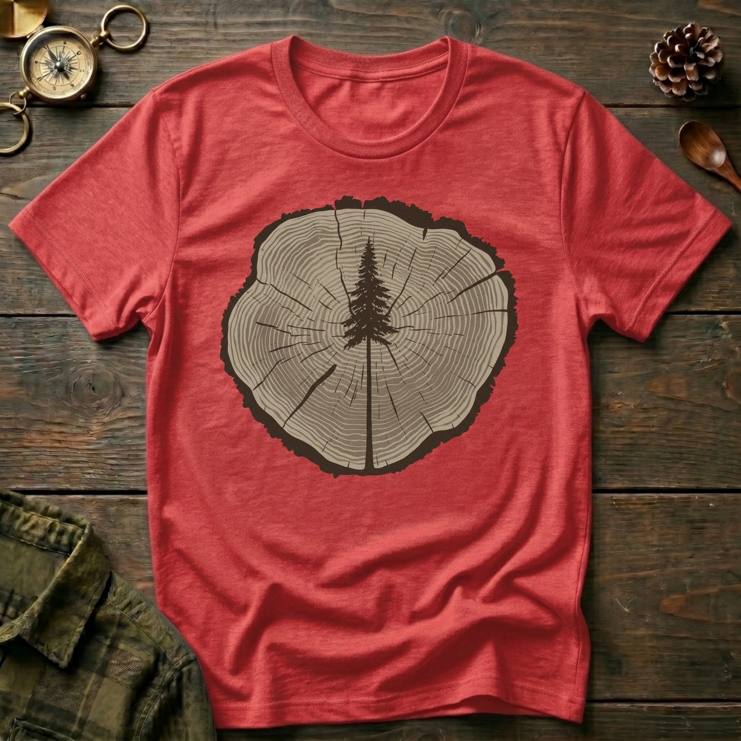 Tree Rings Woodcut T-Shirt