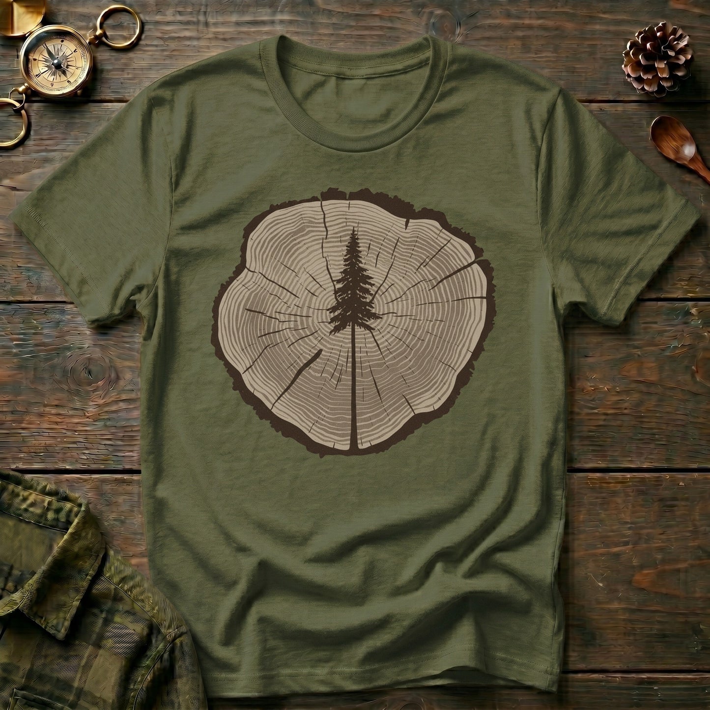 Tree Rings Woodcut T-Shirt