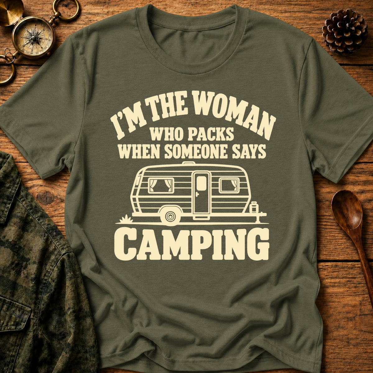 Camping Woman T-Shirt