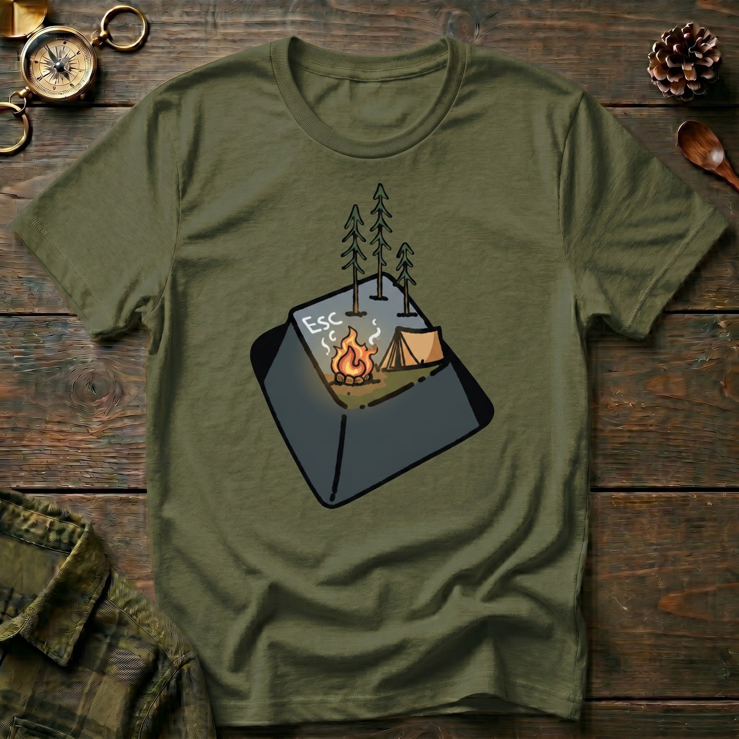 Camping Keyboard Key T-Shirt