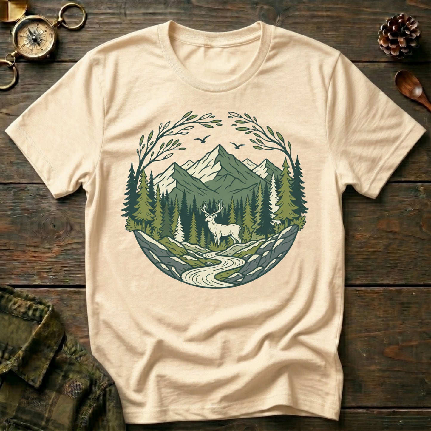 Scenic Forest River Graphic T-Shirt