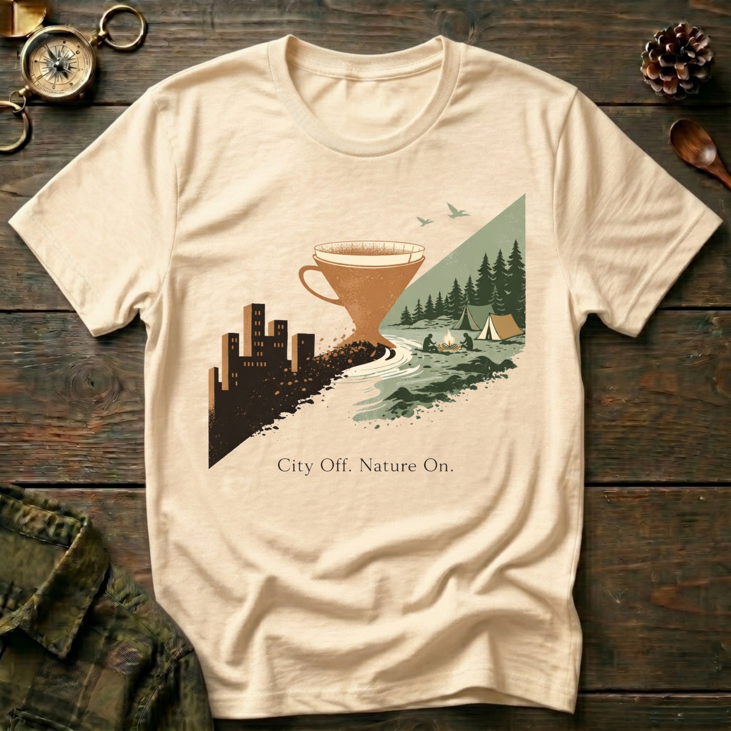 City Off , Nature On  T-Shirt