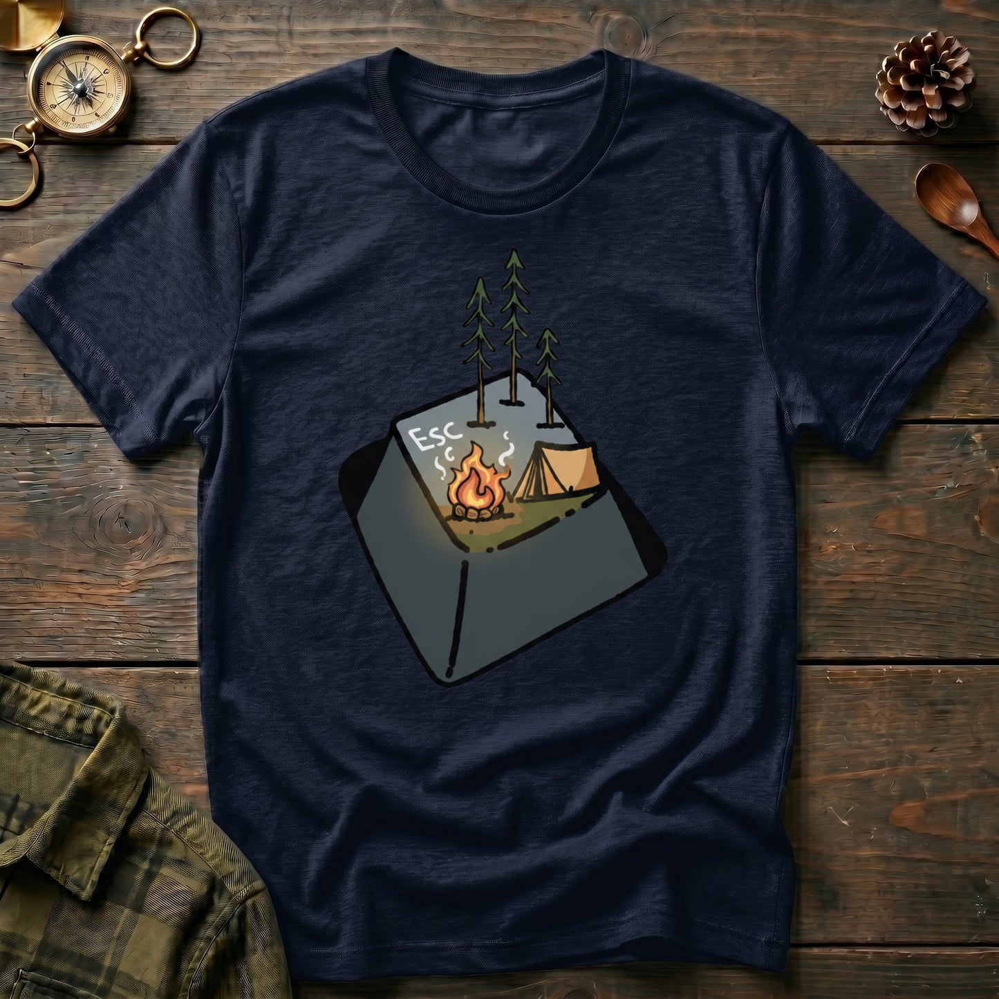 Camping Keyboard Key T-Shirt