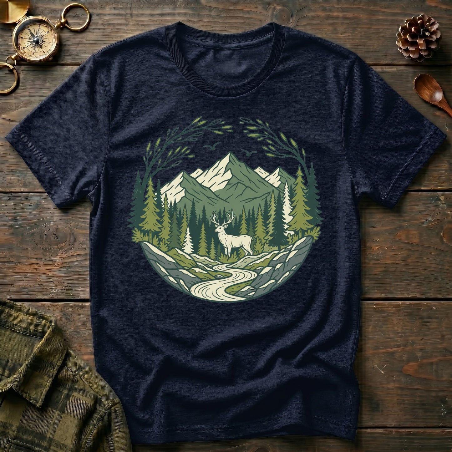 Scenic Forest River Graphic T-Shirt