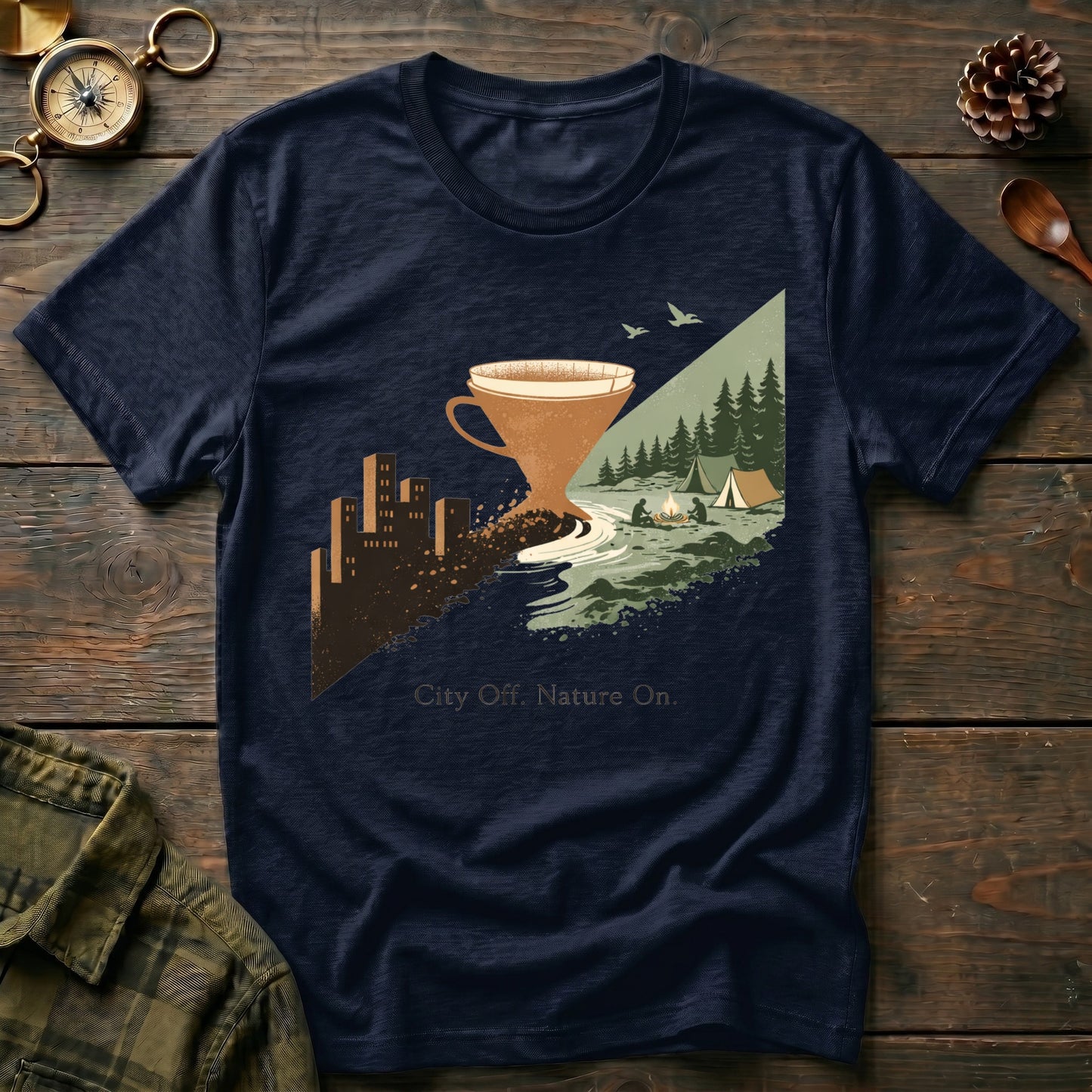 City Off , Nature On  T-Shirt