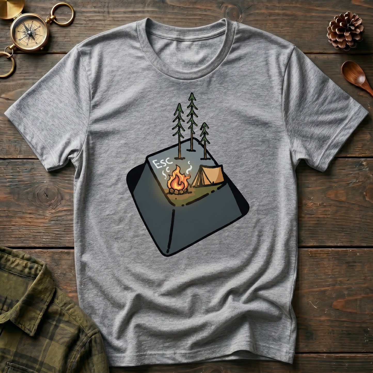 Camping Keyboard Key T-Shirt