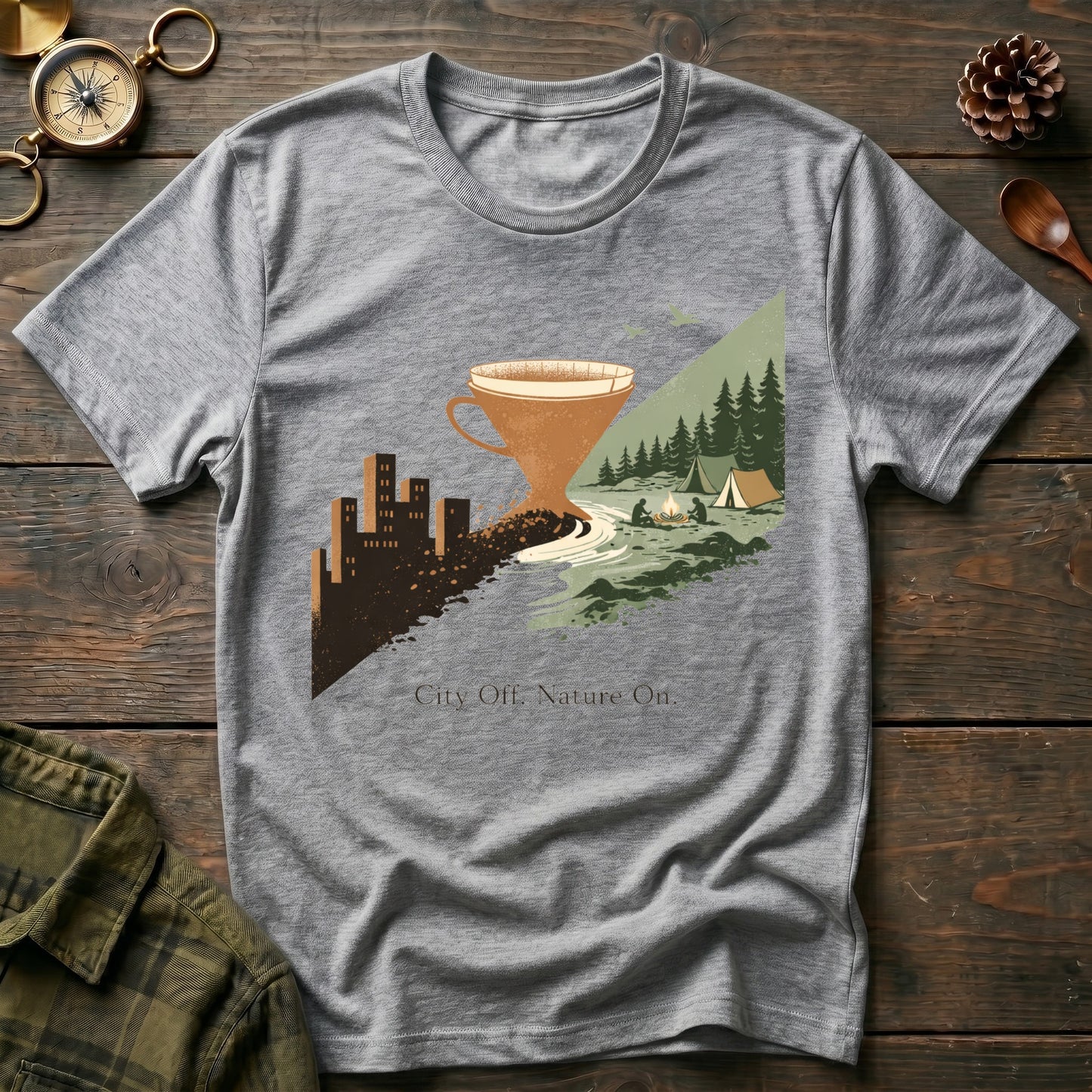 City Off , Nature On  T-Shirt