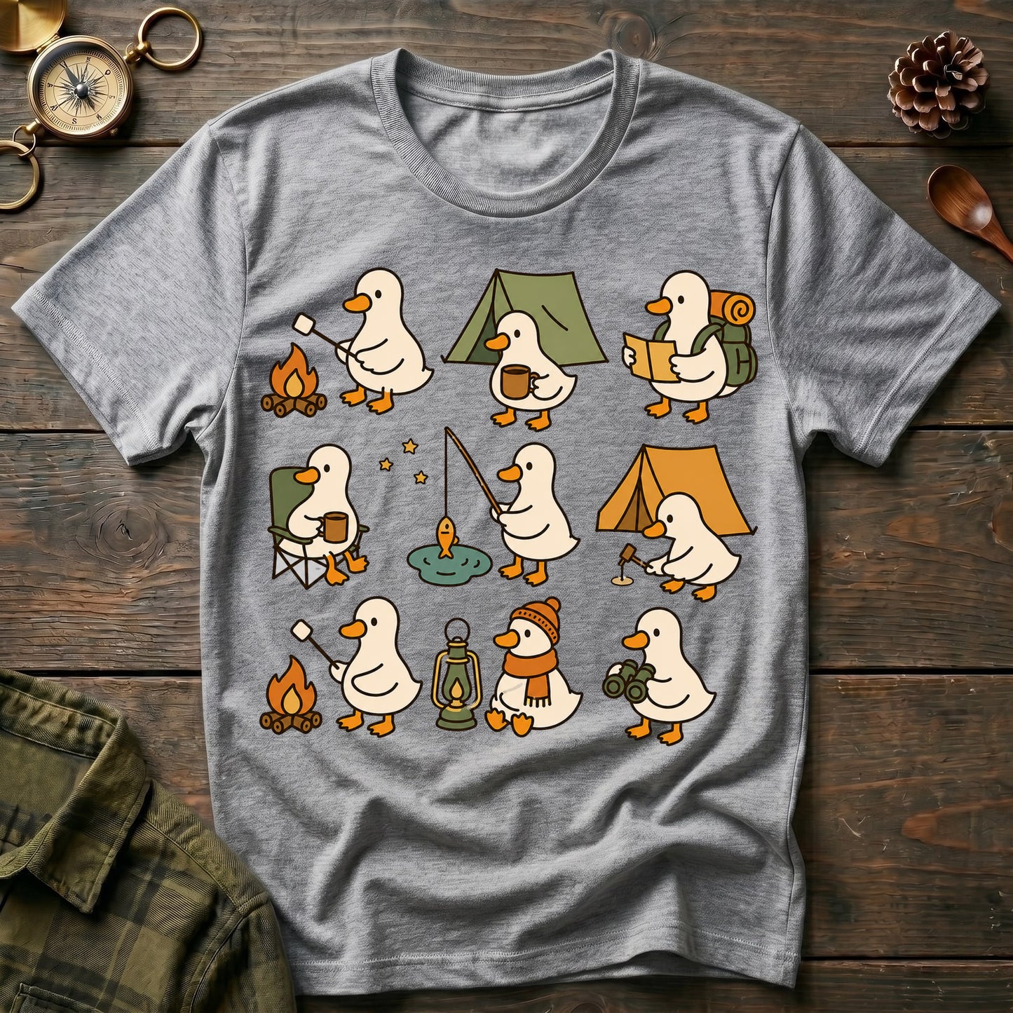 Cute Goose Camping T-Shirt