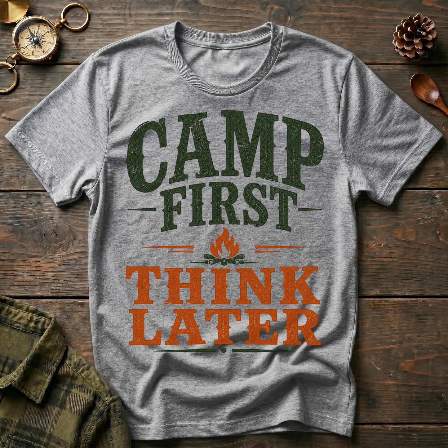 Camp First Think Later T-Shirt
