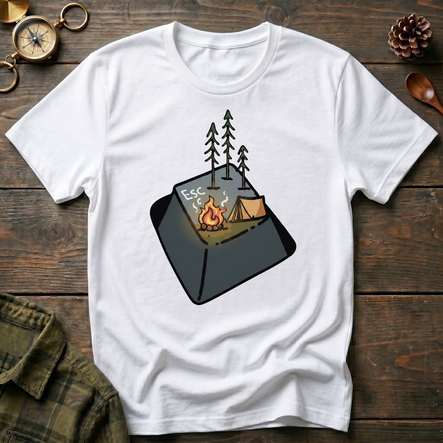Camping Keyboard Key T-Shirt